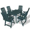 vidaXL Dining Set | Green | Durable Plastic | Standard | Foldable