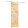 vidaXL Sliding Door Natural and White 70 x 210 cm Solid Pine Wood