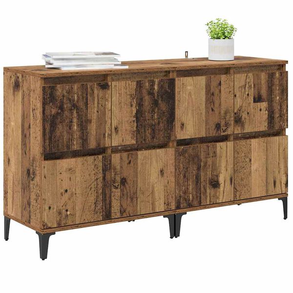 vidaXL Sideboards 2 pcs Old Wood 60 x 35 x 70 cm Engineered Wood