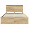 vidaXL Bed Frame with Headboard Sonoma 140 x 200 cm Solid Pine Wood