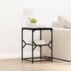 vidaXL Side Table Black Oak 41 x 40 x 60 cm Engineered Wood and Steel