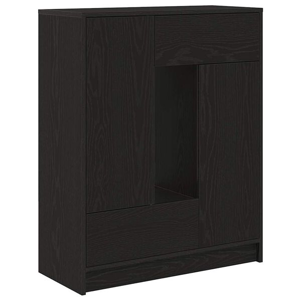 vidaXL Sideboard with Drawers and Doors Black Oak 73x31x90 cm