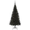 vidaXL Christmas Tree with 300 LEDs with Stand Black 180 cm PVC