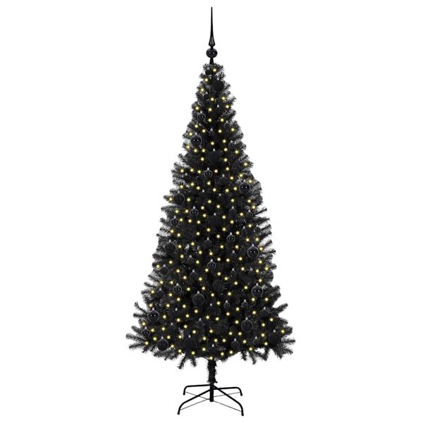 vidaXL Christmas Tree with 300 LEDs with Stand Black 180 cm PVC