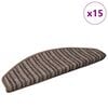vidaXL Self-adhesive Stair Mats 15 pcs Brown 65 x 21 x 4 cm