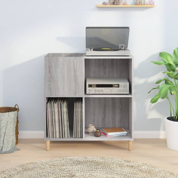 vidaXL Record Cabinet Grey Sonoma 84.5x38x89 cm Engineered Wood