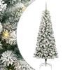 vidaXL Artificial Hinged Christmas Tree Green and White 240 cm