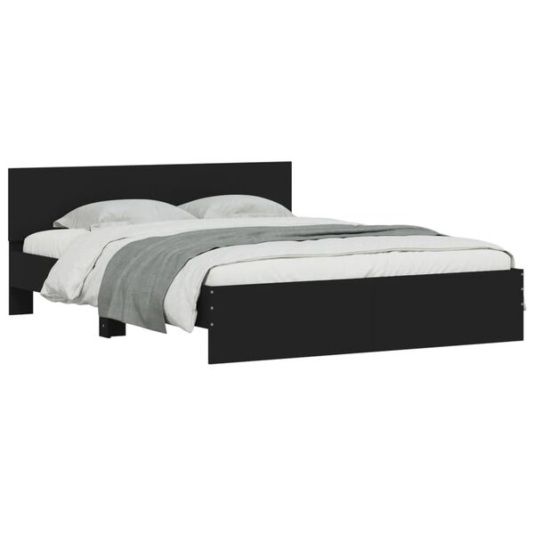 vidaXL Bed Frame without Mattress Black 140x200 cm