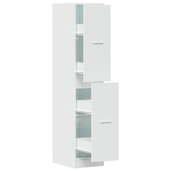 vidaXL Apothecary Cabinet High Gloss White 30x41x144.5 cm Engineered Wood