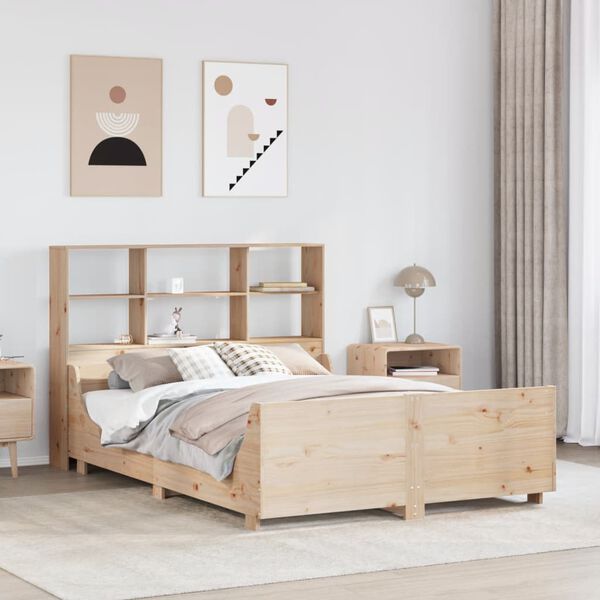vidaXL Bookcase Bed without Mattress 140x200 cm Solid Wood