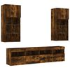 vidaXL 5 Piece TV Wall Units with LED Smoked Oak Engineered Wood