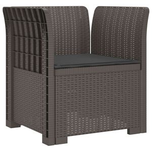 vidaXL 1-Seater Armchair with Cushion Rattan Look PP Light Grey
