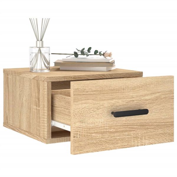 vidaXL Wall-mounted Bedside Cabinet Sonoma Oak 35x35x20 cm