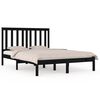 vidaXL Bed Frame without Mattress Black Solid Wood 200x200 cm