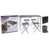 Redcliffs Foldable Camping Table with 4 Chairs 120x60x70 cm Grey