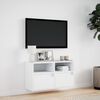 vidaXL TV Wall Cabinet with LED Lights White 80x31x45 cm