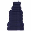 vidaXL 12 Piece Towel Set "FROGN" Navy Blue 360 gsm