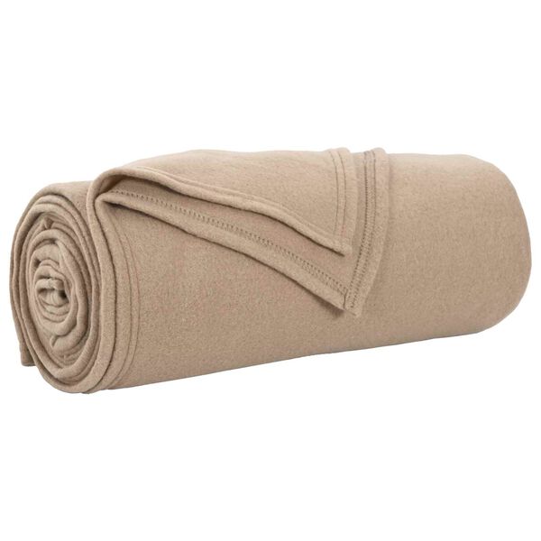 vidaXL Throw Blanket Camel 270 x 240 cm Fleece