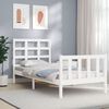vidaXL Bed Frame without Mattress White Small Single Solid Wood Pine