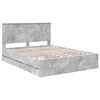 vidaXL Bed Frame with Drawer Concrete Grey 150 x 200 cm Engineer Wood