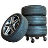 vidaXL Plant Trolleys with Wheels 3 pcs Diameter 40 cm Black 275 kg