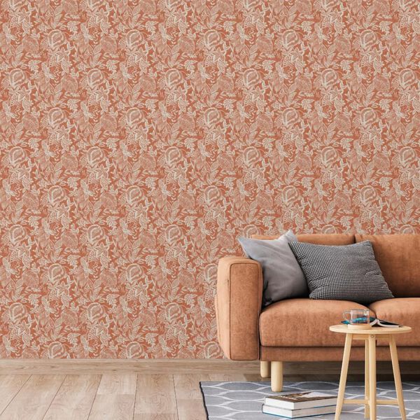DUTCH WALLCOVERINGS Wallpaper Mae Orange and Beige