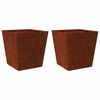 vidaXL Garden Planters 2 pcs 50x50x50 cm Weathering Steel