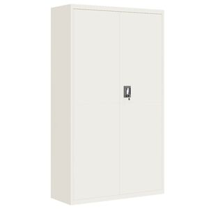 vidaXL File Cabinet | White | Powder-coated steel | Extra wide
