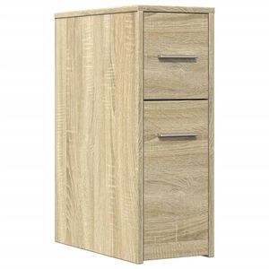 vidaXL Narrow Bathroom Cupboard with Wheels Sonoma Oak Engineered Wood