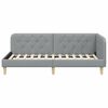 vidaXL Corner Bed Frame with Headboard Light Grey 90 x 190 cm Fabric