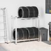 vidaXL 2-Layer Tyre Shelf Silver 110x40x109 cm Steel