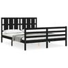 vidaXL Bed Frame without Mattress Black King Size Solid Wood