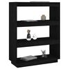 vidaXL Book Cabinet/Room Divider Black 80x35x103 cm Solid Pinewood