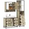 vidaXL 3 Piece Bathroom Furniture Set Sonoma Oak Engineered Wood