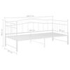 vidaXL Pull-out Sofa Bed Frame without Mattress White Metal 90x200 cm