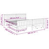 vidaXL Bed Frame without Mattress Dark Grey Solid Wood Pine 180x200 cm Super King (322207+2x321990)