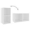 vidaXL 3 Piece TV Cabinet Set High Gloss White Engineered Wood