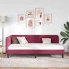 vidaXL Corner Bed Frame with Headboard Wine Red 100 x 200 cm Velvet