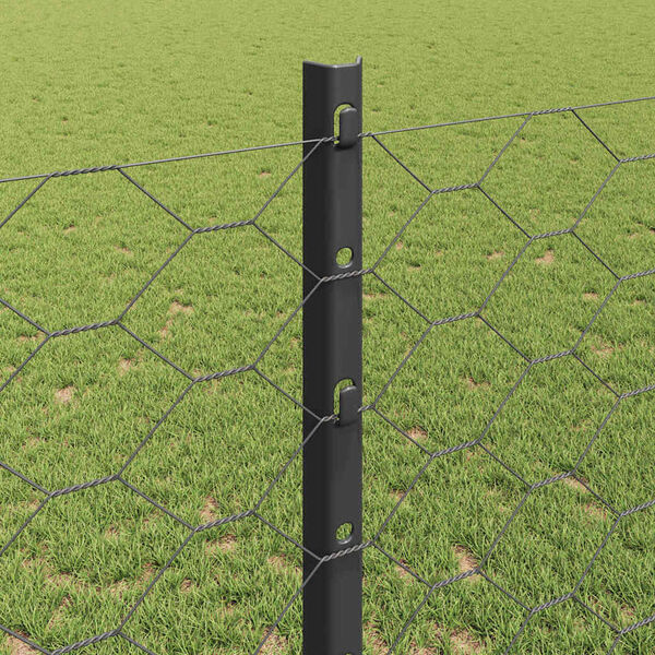 vidaXL Fence and Post Grey 1.2 x 100 m Steel