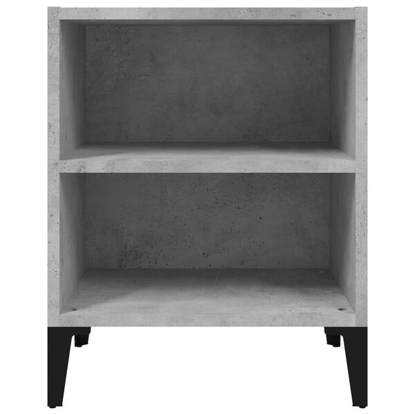 vidaXL Bed Cabinet with Metal Legs Concrete Grey 40x30x50 cm
