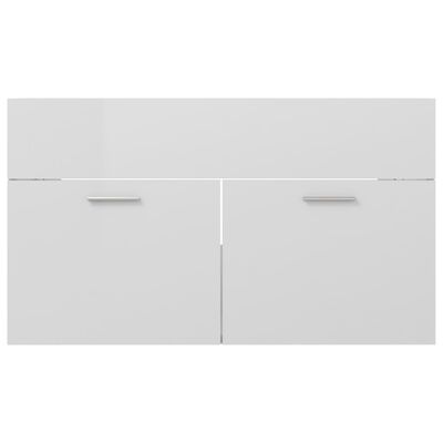 vidaXL Sink Cabinet High Gloss White 80x38.5x46 cm Engineered Wood