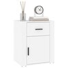 vidaXL Bedside Cabinet White 50x36x60 cm Engineered Wood