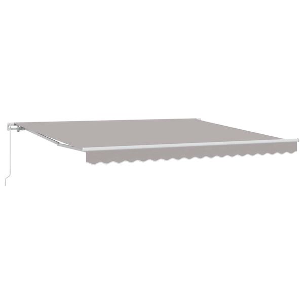 vidaXL Retractable Awning Manual Light Grey 400 x 300 cm
