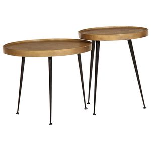 vidaXL Coffee Table&nbsp;2 pcs Golden Engineered Wood