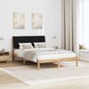 vidaXL Bed Frame with Headboard Black 140 x 190 cm Solid Pine Wood