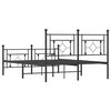 vidaXL Metal Bed Frame without Mattress with Footboard Black 135x190cm