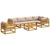 vidaXL Sofa Set 7 pcs Natural Solid Acacia Wood