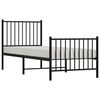 vidaXL Metal Bed Frame without Mattress with Footboard Black 80x200cm