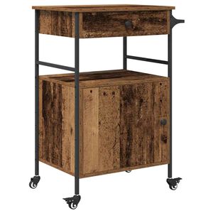 vidaXL Kitchen Trolley Old Wood 56 x 43 x 89.5 cm Engineered Wood