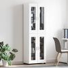 vidaXL Highboard with Shelf FLORIN High Gloss White 60 x 35 x 182 cm